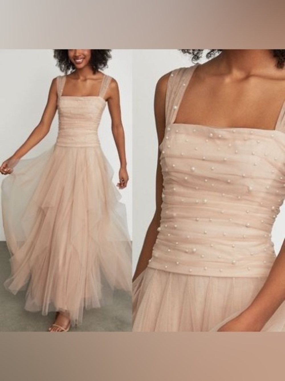 BCBGMaxazria Pearl Accent Gown
